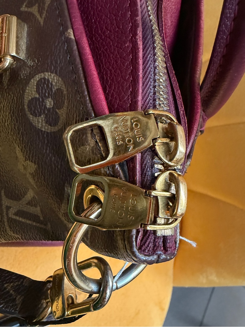 Louis Vuitton Monogram Canvas Plum Trim Top-Handle Satchel - Picture 8 of 13